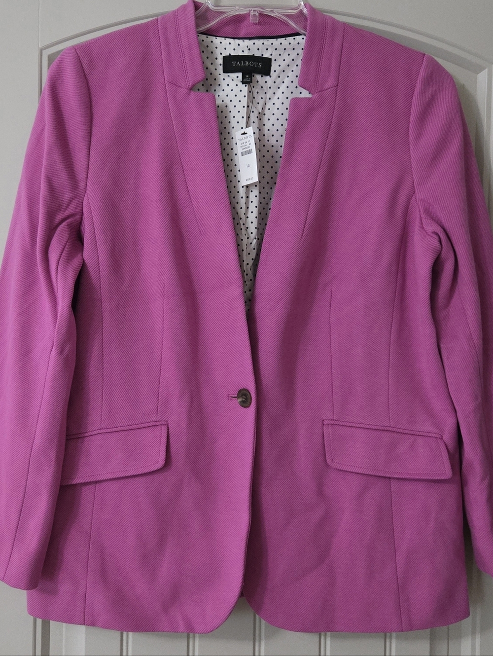 Talbots Easy Knit Blazer Purple Orchid Size 14 NWT
